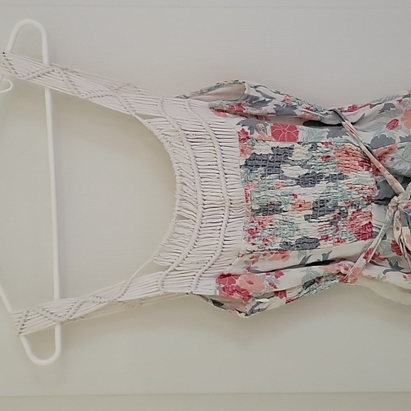 Pretty Floral Linen and Crochet Summer Dress Free People - Picture 8 of 11